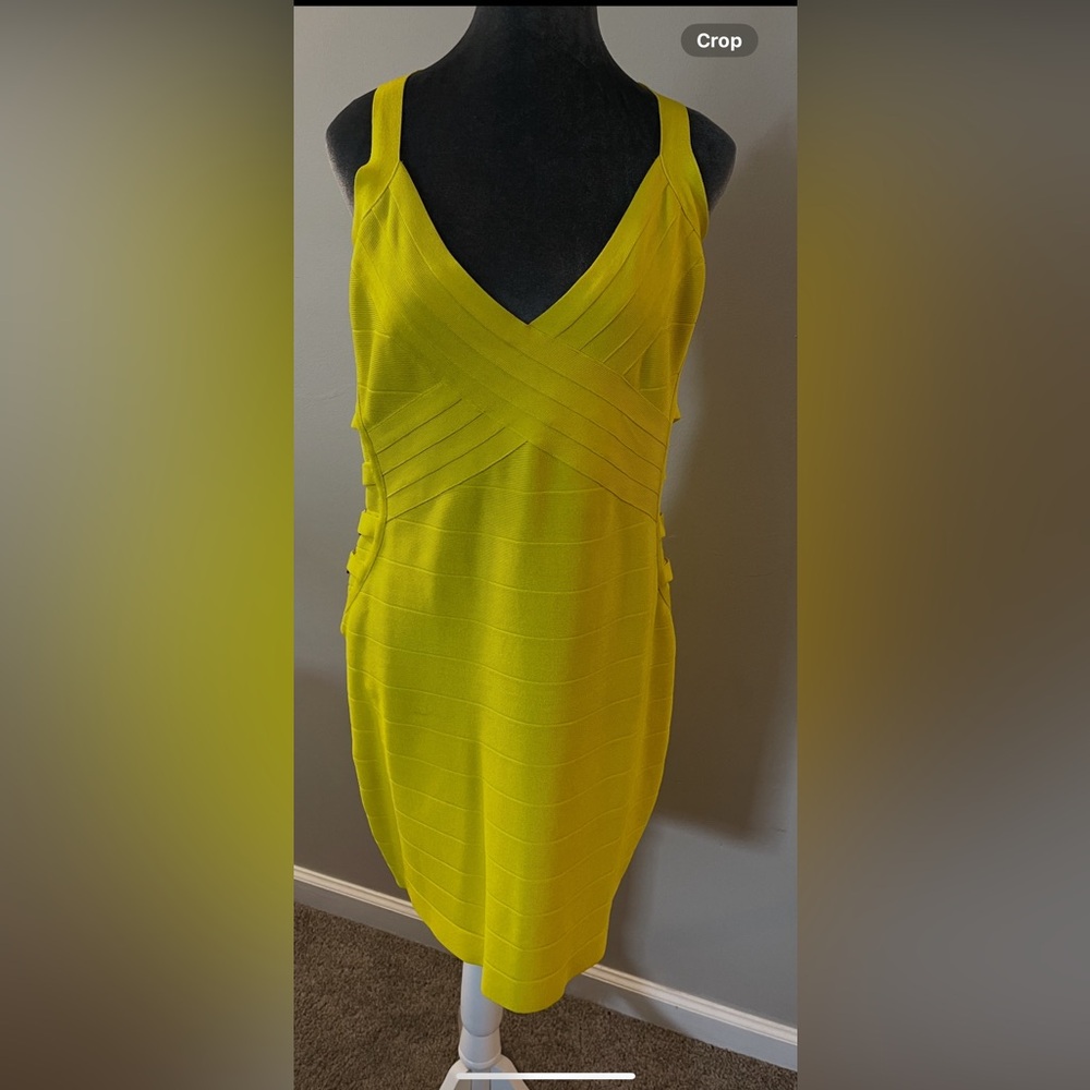 bebe Vibrant Yellow Backless Dress